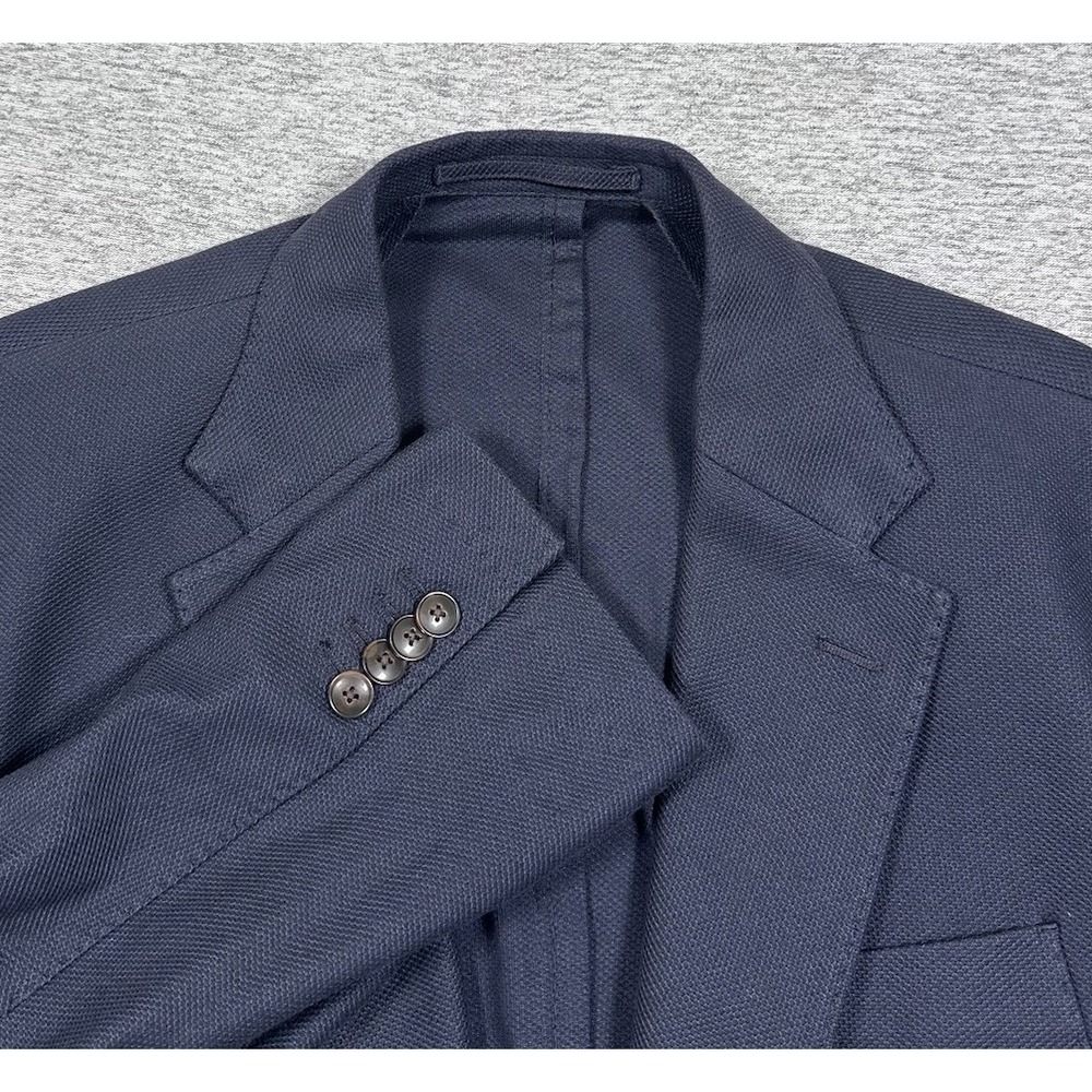 Scalpers Blazer Mens 46 Tag (42 Fit) Blue Cotton Unstructured Two Button Jacket